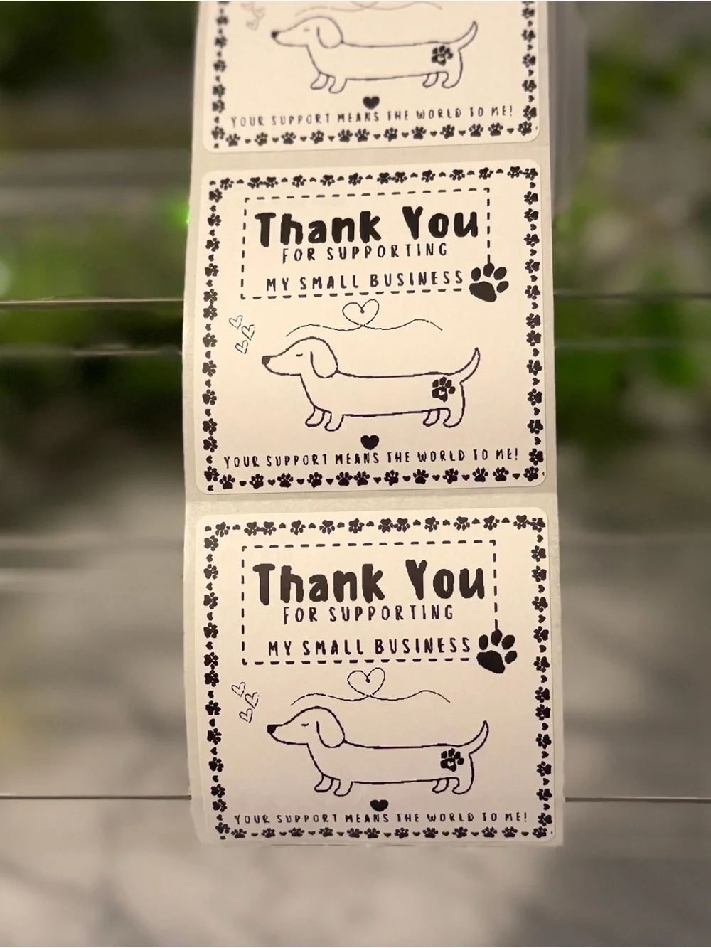 200 Dachshund Thank You Stickers 2x2 Small Business Packaging Labels Cute Dog